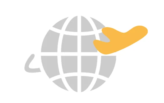 Kakobuy illustration of a globe with an aircraft for international shipping