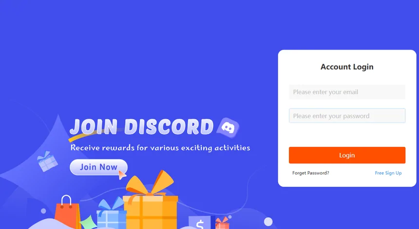 Kakobuy login page with a Join Discord panel